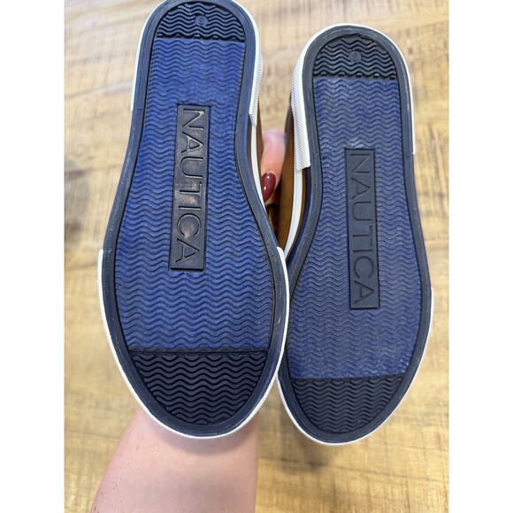 Nautica Faux Leather Boat Deck Shoes, Size 3, Brown Boys and Kids - Picture 3 of 6